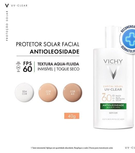 Protetor Solar Facial UV Clear FPS60 40g - Imagem 3