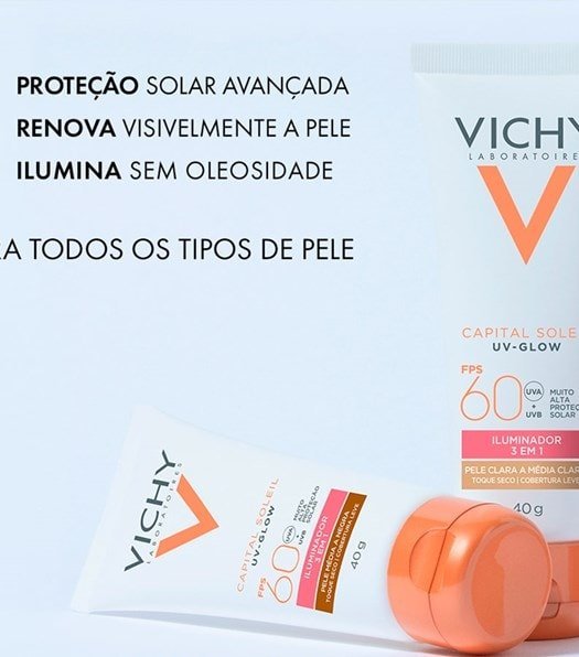 Protetor Solar Facial UV-Glow FPS60 Com Cor 40g - Imagem 7